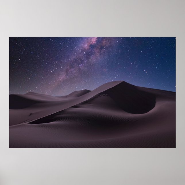 Poster Desertos | Via Láctea Céu Estrelado Duna de Areia  (Frente)