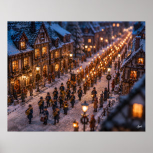 Poster Desfile de Lanternas em Miniatura de Inverno