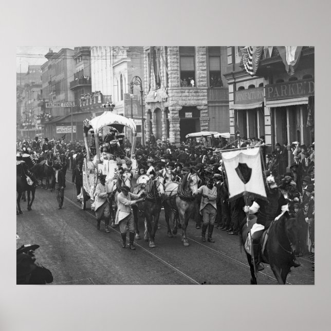 Poster Desfile de Mardi Gras, 1906. Foto Antiga (Frente)