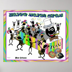 Poster Desfile de Zulu em Mardi Gras