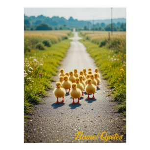 Póster Desfile Dourado – Patinhos em uma Estrada Rural