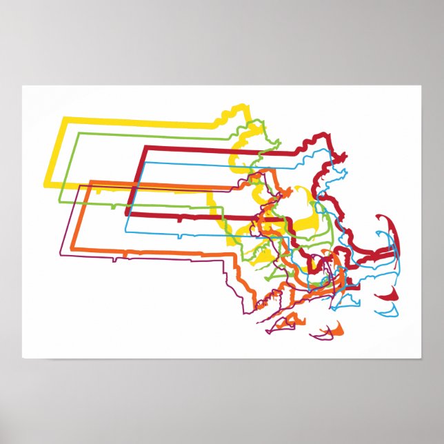Póster desfoque do orgulho de Massachusetts (Frente)