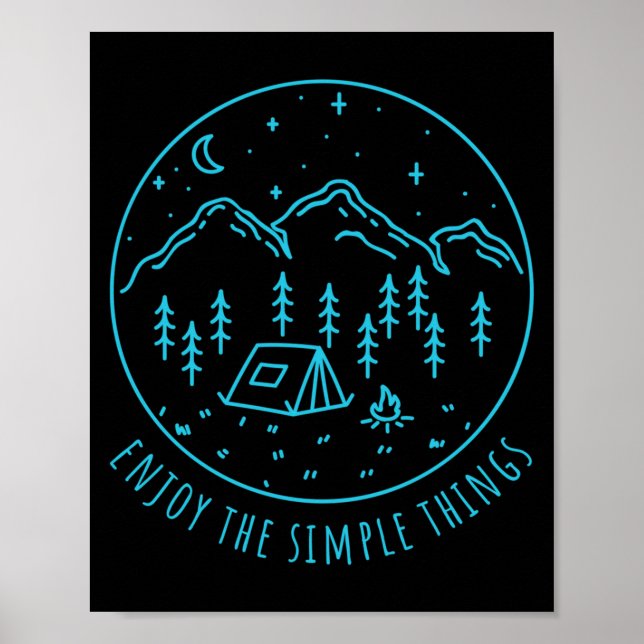 Poster Desfrute das coisas simples fogueira natureza mini (Frente)