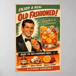Poster Desfrute de um Verdadeiro Old Fashioned