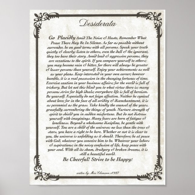 POSTER DESIDERATA (Frente)