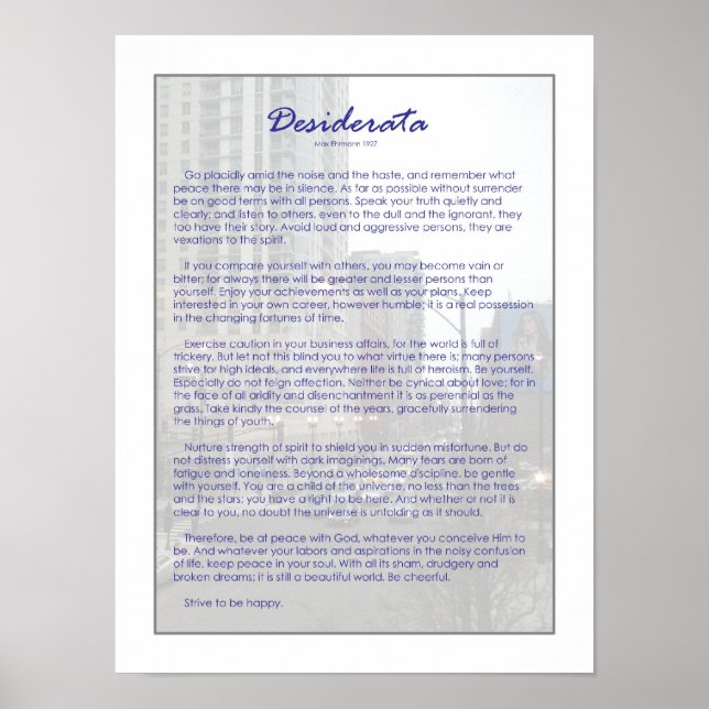 Póster Desiderata (Frente)