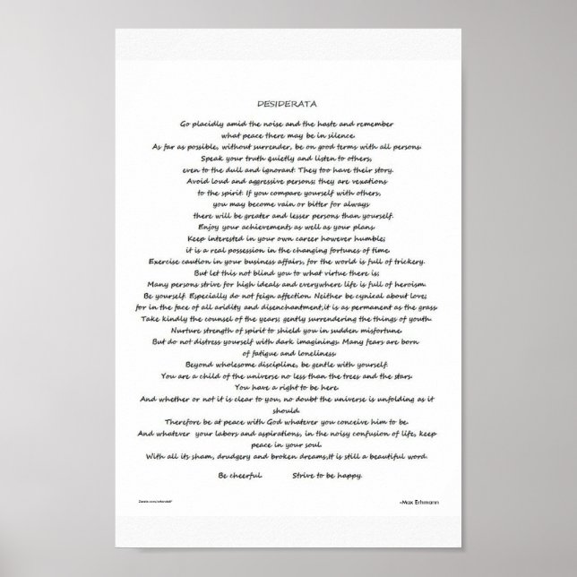 POSTER DESIDERATA (Frente)
