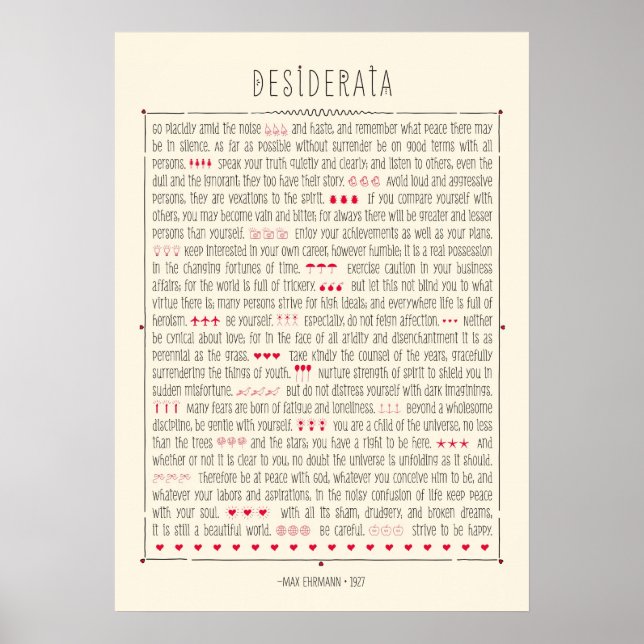 Póster Desiderata (Frente)