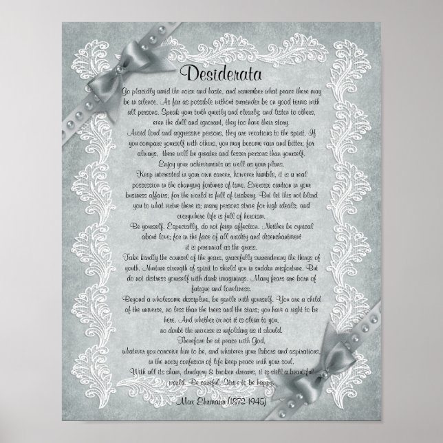 Póster Desiderata (Frente)