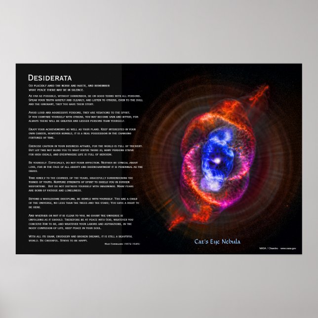 Póster Desiderata - A Nebulosa Dos Olhos Dos Gatos (Frente)