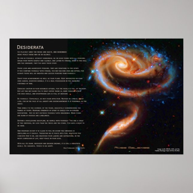 Póster Desiderata - As Galáxias Rosa, Arp 273 (Frente)
