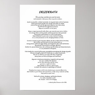 Póster Desiderata brancos