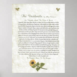 Póster DESIDERATA Careful Daisies