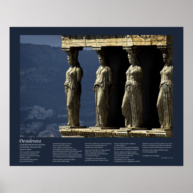 Póster Desiderata - Cariatidas da Erechtheion (Frente)
