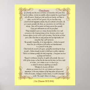 Póster Desiderata "coisas desejadas", cores personalizáve