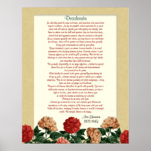 Poster Desiderata "coisas desejadas", flores de hibisco