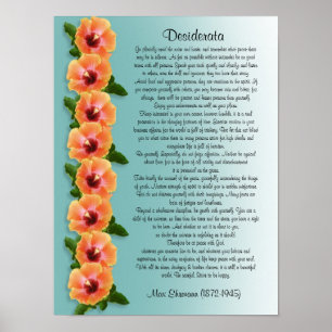 Poster Desiderata "coisas desejadas" fronteira de Hibiscu
