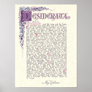 Poster DESIDERATA com cores florentinos