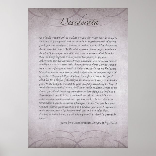 Póster DESIDERATA em campos de Lavanda para sempre (Frente)