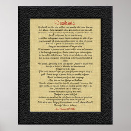 Póster Desiderata em linen couro