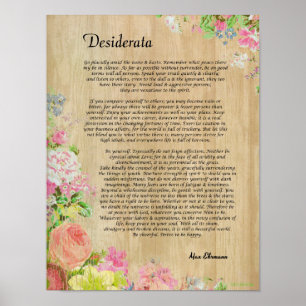 Poster Desiderata em Painel de Madeira Rústica com Trim F