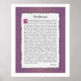 Poster Desiderata - Escolhas désirées - poème