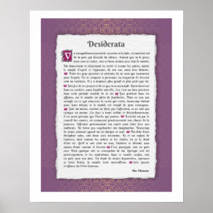 Poster Desiderata - Escolhas désirées - poème 