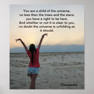 Póster Desiderata Filho do Universo