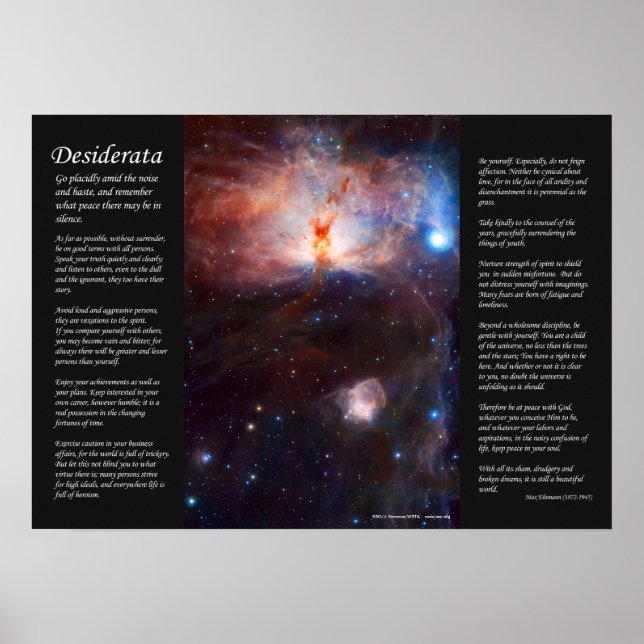 Poster Desiderata - Incêndios ocultos da Nebulosa da Cham (Frente)