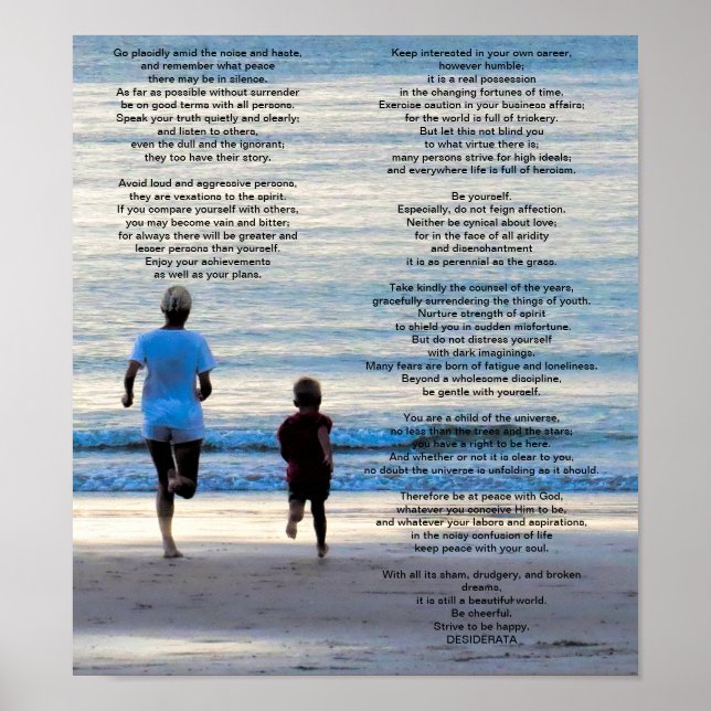 Poster Desiderata Max Ehrmann Go Placidly (Frente)