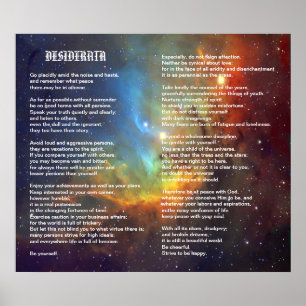 Póster Desiderata na galáxia da tulipa