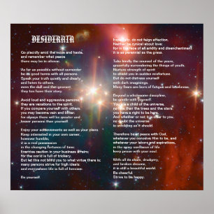 Póster Desiderata na galáxia do Coronet