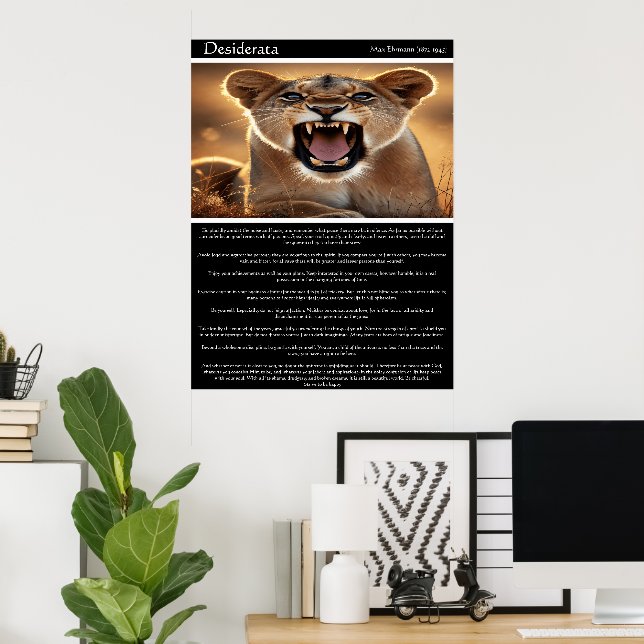 Poster Desiderata: O poderoso carro da Lioness (Escritório em casa)