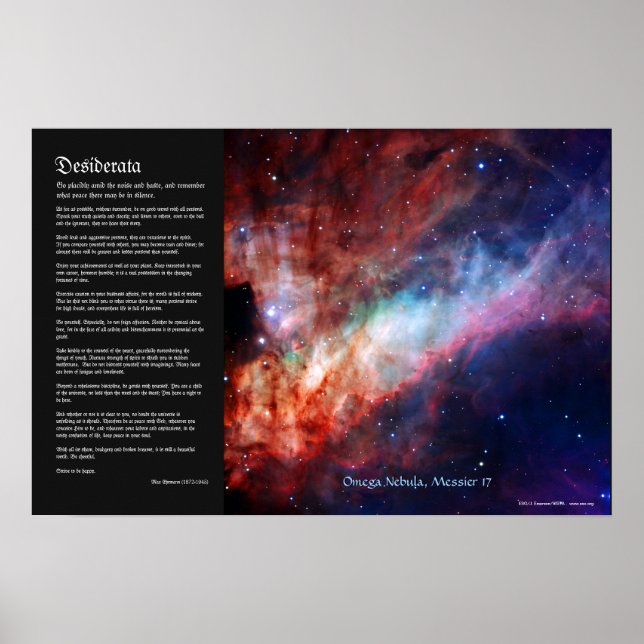 Póster Desiderata - Omega Nebula, Messier 17 (Frente)
