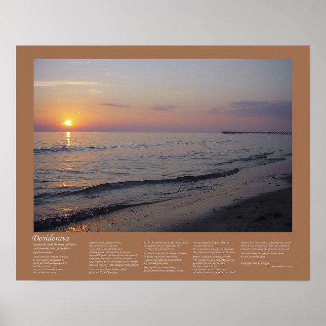 Poster Desiderata - Ondas de Praia Sunset (Frente)
