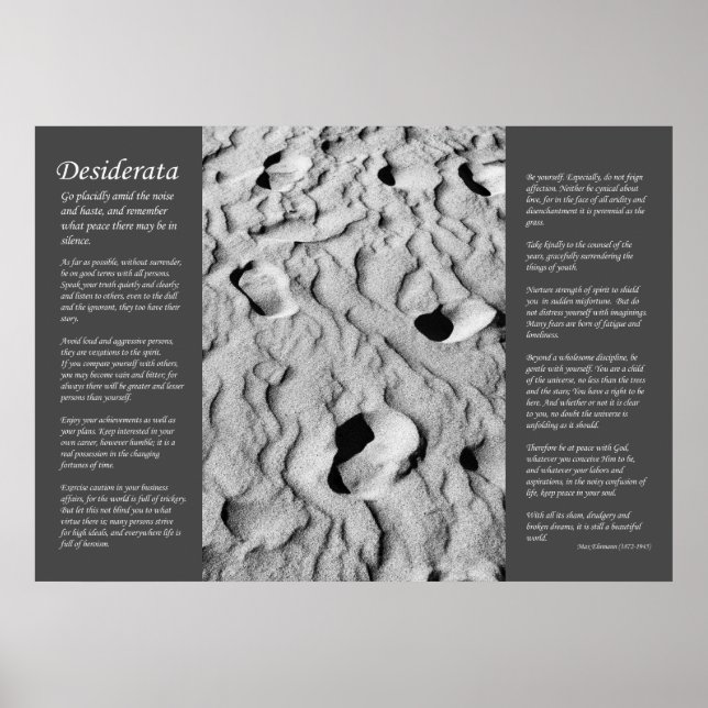 Póster Desiderata - Pegadas Na Areia (Frente)