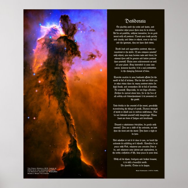 Póster Desiderata - Pilares da Criação na Nebulosa Águia (Frente)