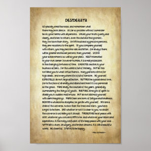 Poster Desiderata Poem 8x12 Canvas Premium