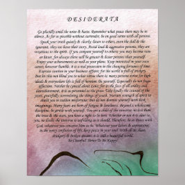 Poster Desiderata Poem por Max Ehrmann Watercolor Mountai