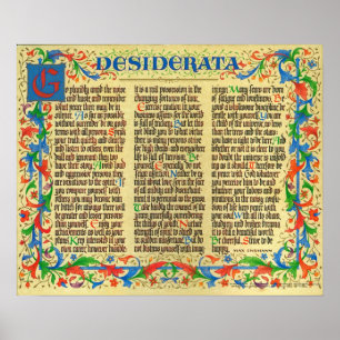 POSTER DESIDERATA por Max Ehrmann=Florentine II