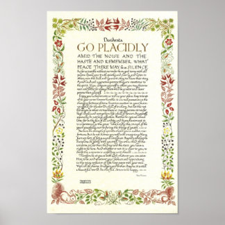 POSTER DESIDERATA por Max Ehrmann - Flores selvage