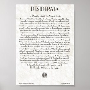 POSTER DESIDERATA por Max Ehrmann MUITOS TAMANHOS