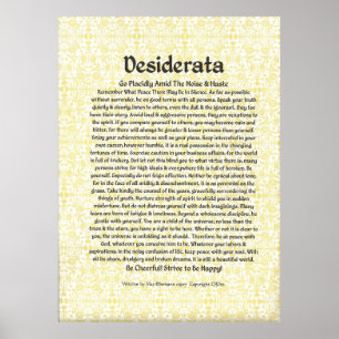 POSTER DESIDERATA por Max Ehrmann MUITOS TAMANHOS