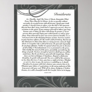 Póster DESIDERATA Swirlie preto