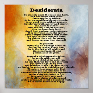Poster Desiderata - Traço de cor—