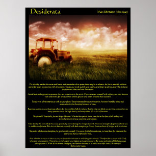 Póster Desiderata Tractor in a Wheat Field