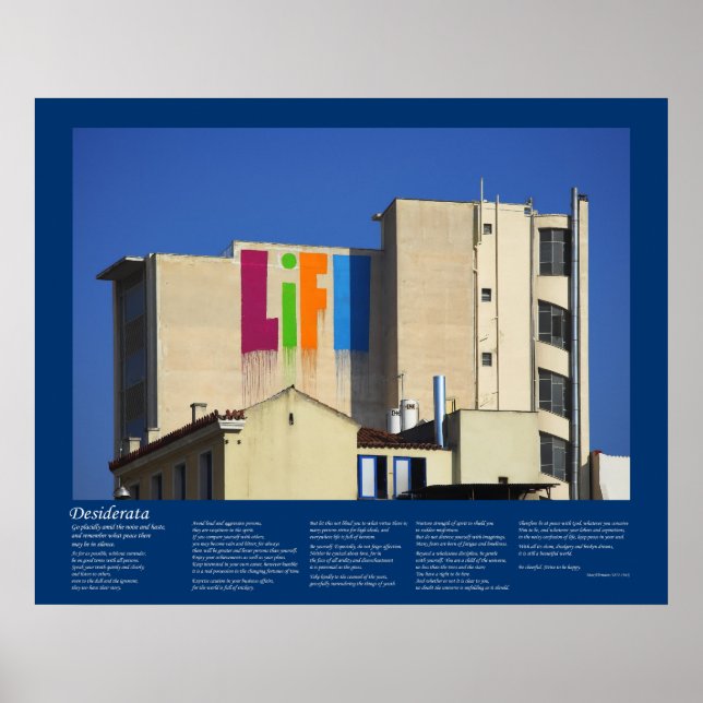 Poster Desiderata - Vida em Andamento (Frente)