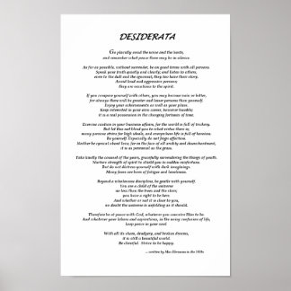Póster Desiderata White