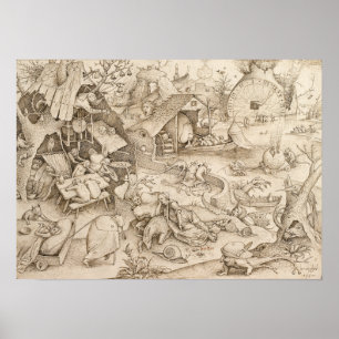 Poster Desidia (Sloth) por Pieter Bruegel, o Velho