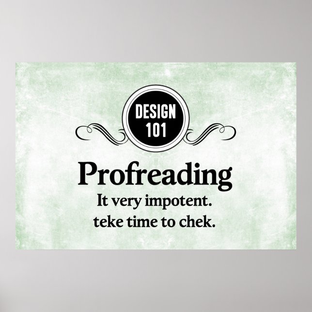 Póster Design 101: Profreading (Proofreading)... (Frente)